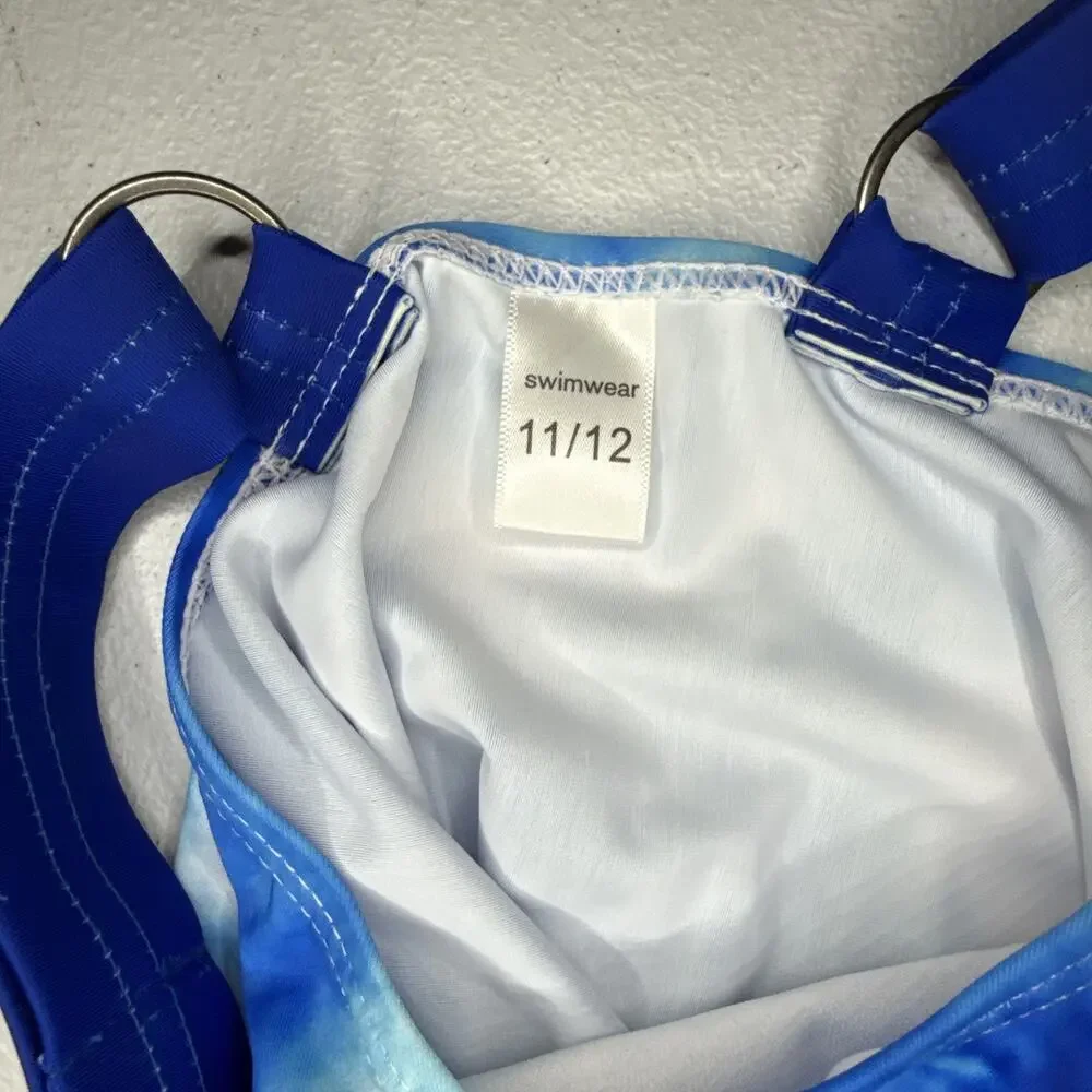 Girls blue tie-dye one-piece swimsuit Size 11/12